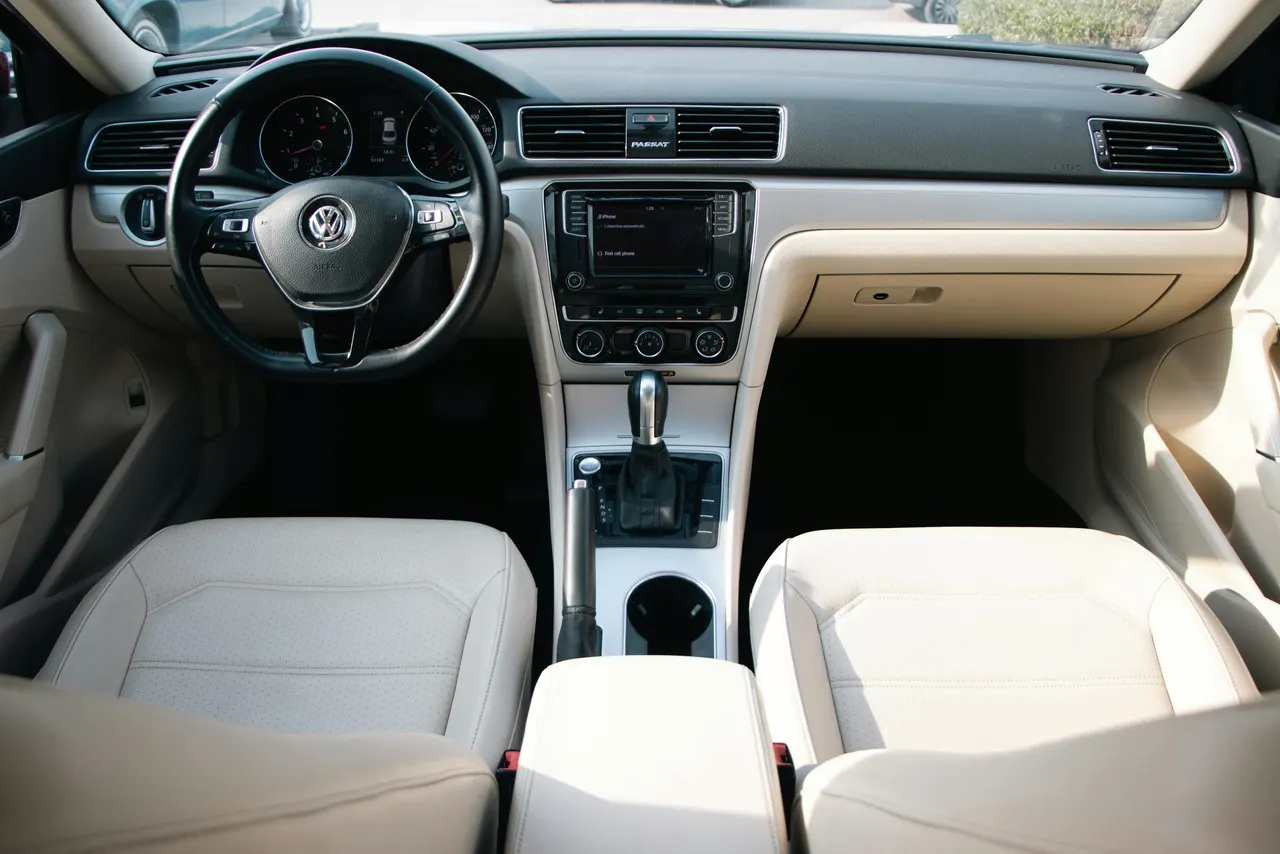Volkswagen Passat interior with the P R N D S gear selector in the centre console